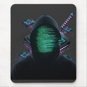 Alfombrilla De Ratón Fusión de tecnología cibernética - Katana de neón