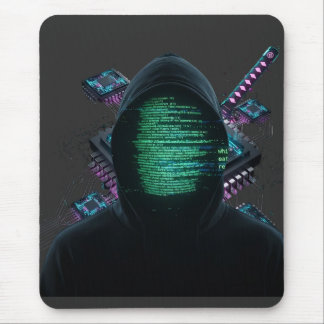 Alfombrilla De Ratón Fusión de tecnología cibernética - Katana de neón 