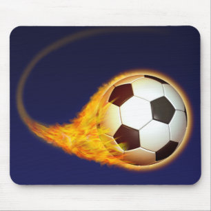 Alfombrilla De Ratón Fútbol ardiente del fútbol