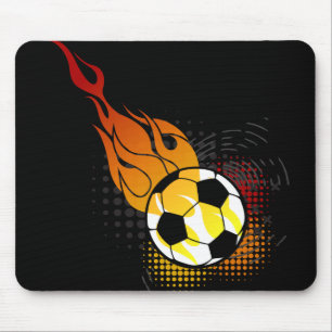 Alfombrilla De Ratón Fútbol Mousepad de la bola de fuego