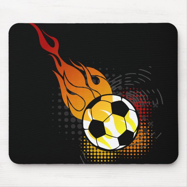 Alfombrilla De Ratón Fútbol Mousepad de la bola de fuego (Frente)