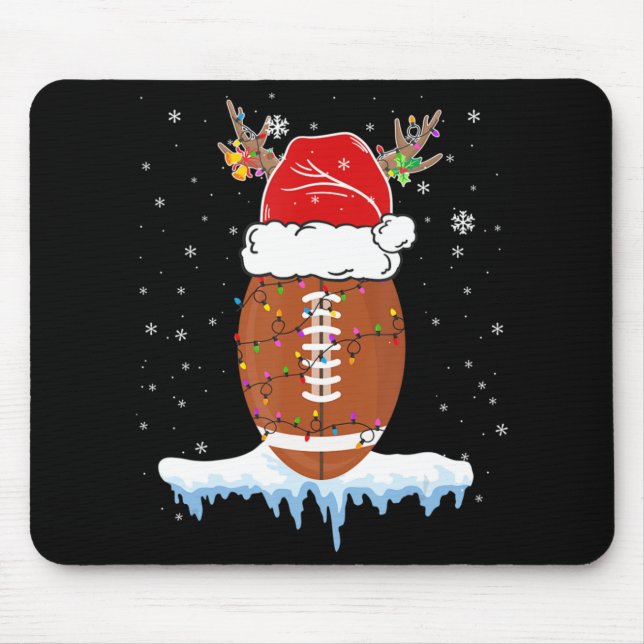 Alfombrilla De Ratón Fútbol Navidad Santa Hat Feliz Navidad Fútbol (Frente)