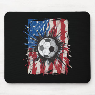 Alfombrilla De Ratón Fútbol Patriótico 4 De Julio Hombres Estados Unido