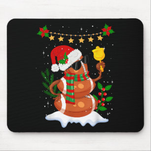 Alfombrilla De Ratón Fútbol Snowman Santa Hat Feliz Navidad
