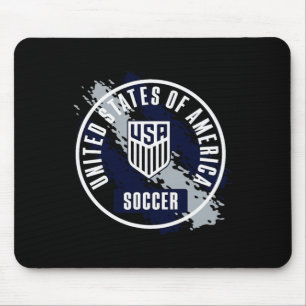 Alfombrilla De Ratón Fútbol Usa Pintura Retro Rojo Usmnt Licencia Ofici