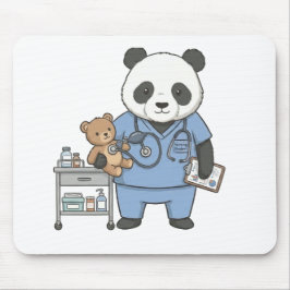 Alfombrilla De Ratón Future RN Panda: Adorable Medical Student 