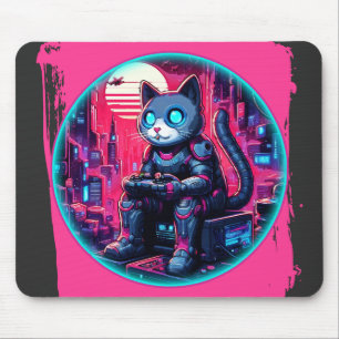 Alfombrilla De Ratón Futurista Feline Tech