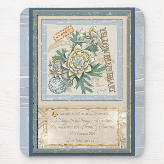 Alfombrilla De Ratón G Creación Oficina de la flor amarilla (Frente)