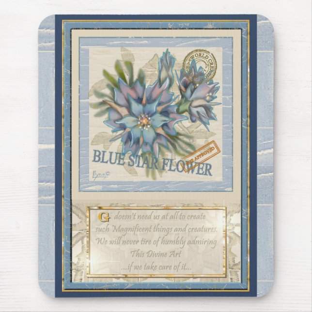 Alfombrilla De Ratón G Creación Oficina Flor azul (Frente)