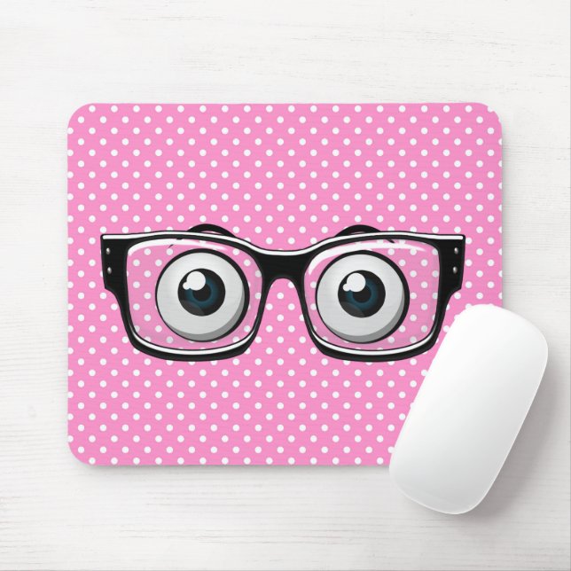 Alfombrilla De Ratón Gafas con puntos de polka (Con ratón)
