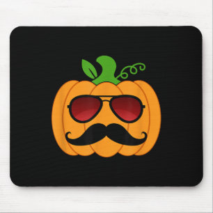 Alfombrilla De Ratón Gafas de Bigote de Calabaza Divertidas Halloween P