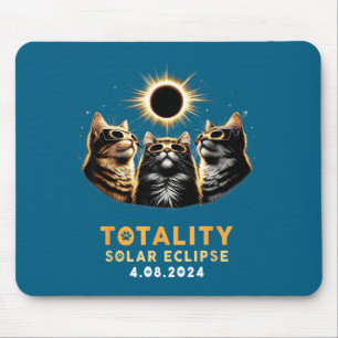 Alfombrilla De Ratón Gafas de eclipse solar de gato divertido