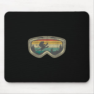 Alfombrilla De Ratón Gafas de Esquí Montaña Nieve Esquí Retro Vacacione