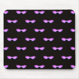 Alfombrilla De Ratón Gafas de sol con purpurina rosa de lujo