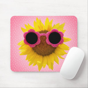 Alfombrilla De Ratón Gafas de sol en Almohadilla de ratón de girasol