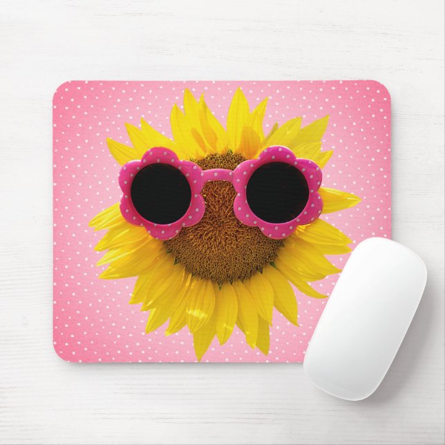 Alfombrilla De Ratón Gafas De Sol En La Almohadilla Del Ratón Sunflower (Con ratón)