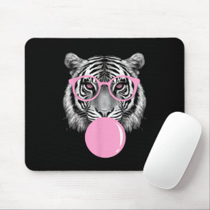Alfombrilla De Ratón Gafas de tigre divertidas para mujeres y animación