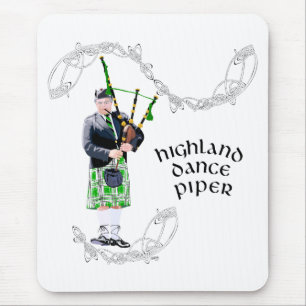 Alfombrilla De Ratón Gaitero con bolsa en kilt verde