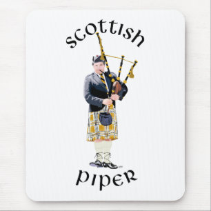 Alfombrilla De Ratón Gaitero escocés - Falda escocesa marrón