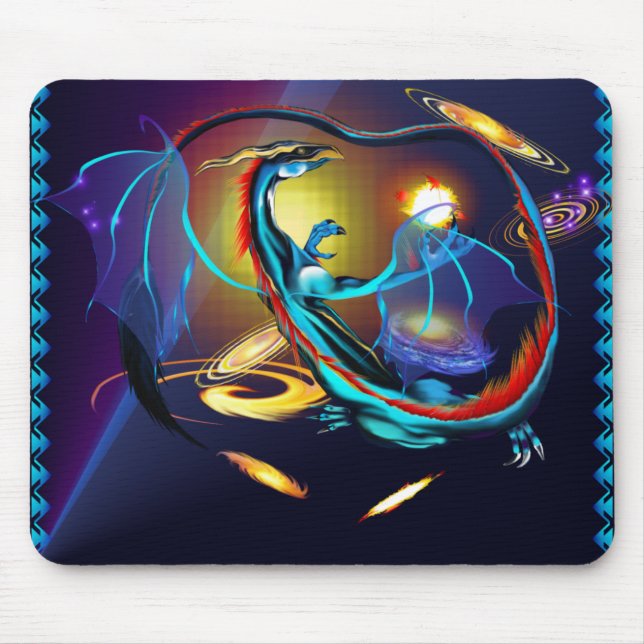 Alfombrilla De Ratón Galaxia azul Dragon_Mousepad (Frente)
