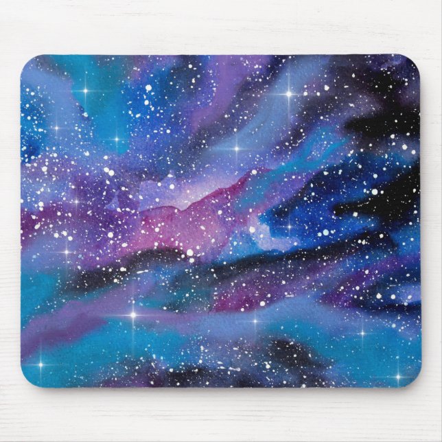 Alfombrilla De Ratón Galaxia de la acuarela del arte del espacio (Frente)