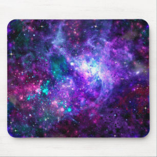 Alfombrilla De Ratón Galaxia Espacial Púrpura Espacio Cósmico Teal Rosa