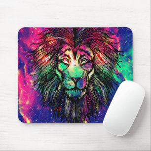 Alfombrilla De Ratón Galaxia Hipster del León Arcoiris