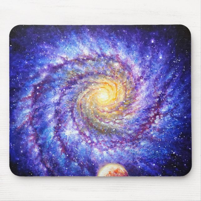 Alfombrilla De Ratón Galaxia y planetas (Frente)