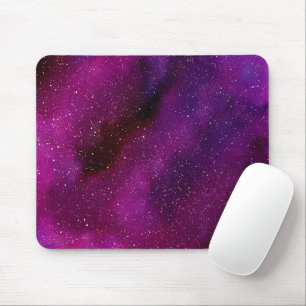 Alfombrilla De Ratón Galaxias acuáticas de color rosa púrpura