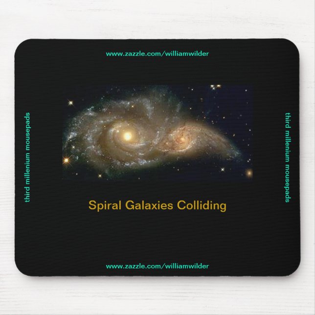 Alfombrilla De Ratón Galaxias espirales Mousepad que choca (Frente)
