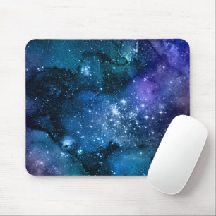 Alfombrilla De Ratón Galaxy Lovers Starry Space Blue Sky White Sparkles