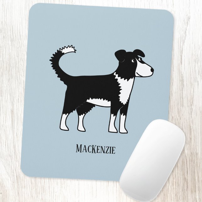 Alfombrilla De Ratón Gales Frontera Collie Sheepdog Personalizado (Welsh Border Collie Sheepdog personalized name art mousemat)