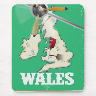 Alfombrilla De Ratón Gales, Islas Británicas cartel de viaje vintage
