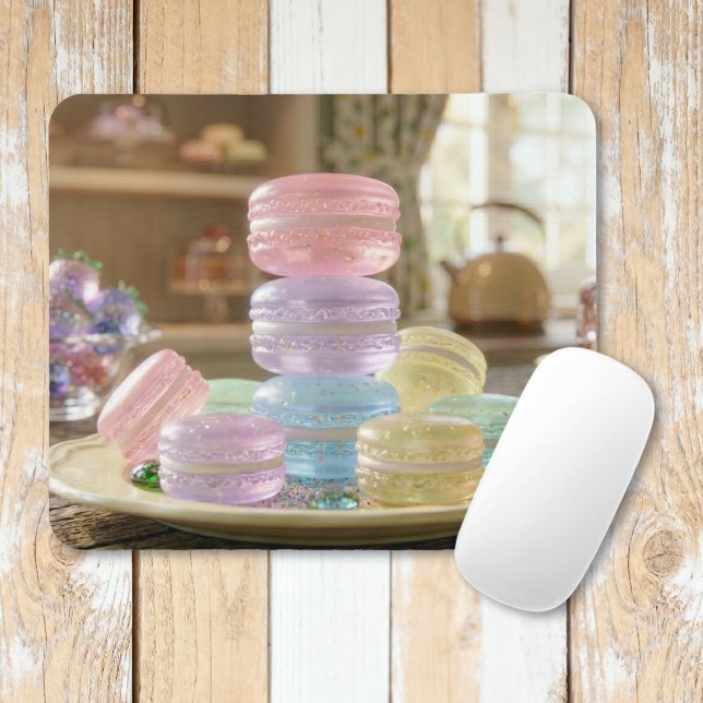 Alfombrilla De Ratón Galletas Macarón de Vidrio Pastel   (Subido por el creador)