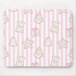 Alfombrilla De Ratón Galletas Navideñas con Franja Rosa