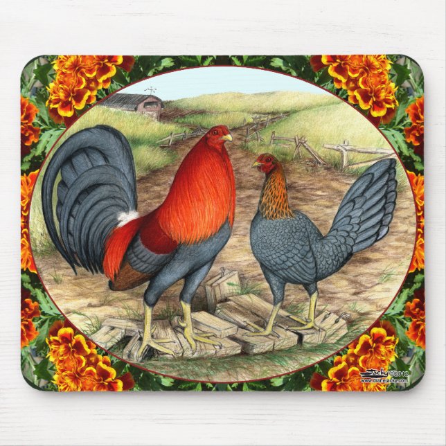 Alfombrilla De Ratón Gallinas de Juego Hermosas (Frente)