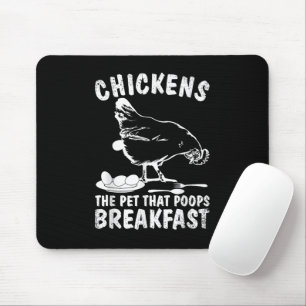 Alfombrilla De Ratón Gallinas Divertidas Mascota Caca Desayuno Granjero