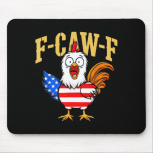 Alfombrilla De Ratón Gallo de cita de bandera de EE. UU. humor de pollo