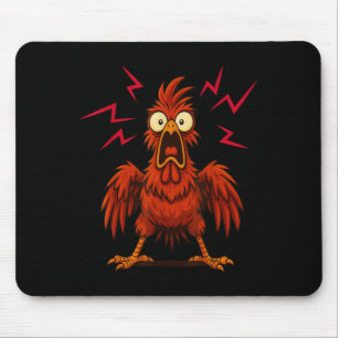 Alfombrilla De Ratón Gallo de dibujos animados gritando divertido anima