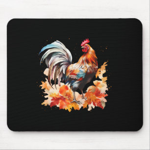 Alfombrilla De Ratón Gallo de gallina boho hojas de otoño Día de Acción