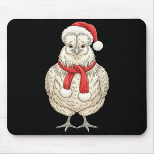 Alfombrilla De Ratón Gallo de granja Santa de Navidad lindo Silkie 