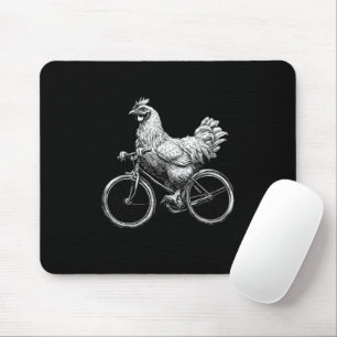 Alfombrilla De Ratón Gallo Divertido Montando Bicicleta Ciclista Animal