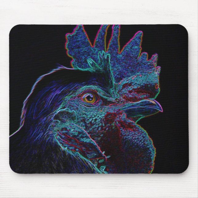 Alfombrilla De Ratón gallo negro (Frente)