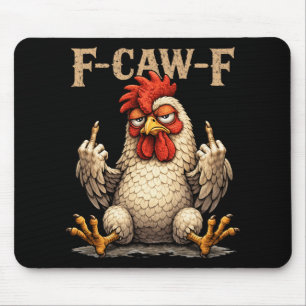 Alfombrilla De Ratón Gallo Negro Divertido F-caw-f Gótico Gallo Negro H