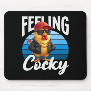 Alfombrilla De Ratón Gallo Pun divertido sintiendo Y Cool Sungles Swag 