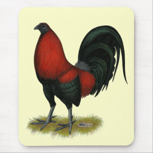 Alfombrilla De Ratón Gallo Rojo Negro de Juego Americano