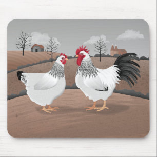 Alfombrilla De Ratón Gallo y gallina