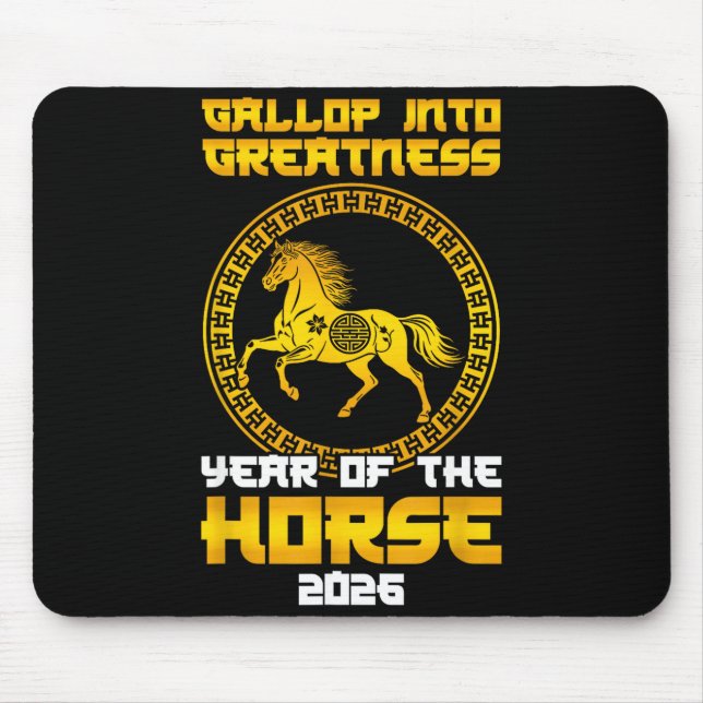 Alfombrilla De Ratón Gallop Into Greatness Year Of The Horse 2026 New Y (Frente)