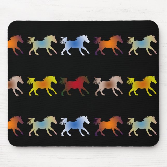 Alfombrilla De Ratón Galloping Ponies en negro (Frente)
