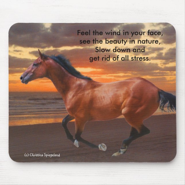 Alfombrilla De Ratón Galloping Thoroughbred Ocean Mousepad (Frente)